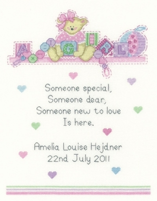 click here to view larger image of Baby Girl (counted cross stitch kit)