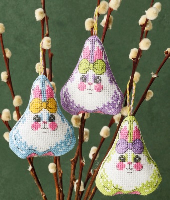 Easter Bunny with Bow - Set of 3