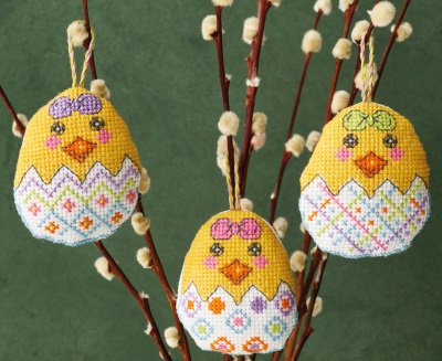 click here to view larger image of Decoration Egg - Set of 3 (counted cross stitch kit)