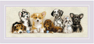 click here to view larger image of Puppies (counted cross stitch kit)