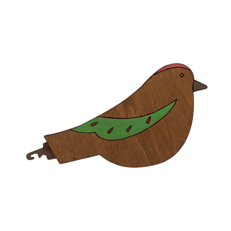 Wooden Needle Threader - Bird/Green