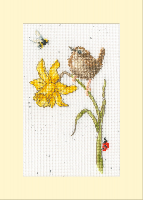 click here to view larger image of Card - The Birds and the Bees (counted cross stitch kit)