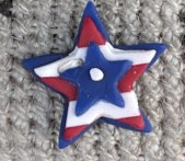 click here to view larger image of Patriotic Star Button (buttons)