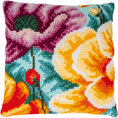 click here to view larger image of Poppies Cushion (needlepoint kit)