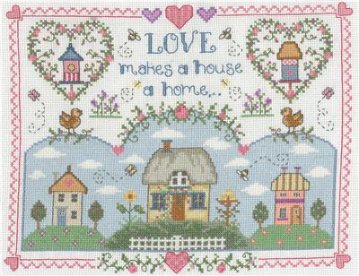 click here to view larger image of Love Makes a Home - Gail Bussi (counted cross stitch kit)