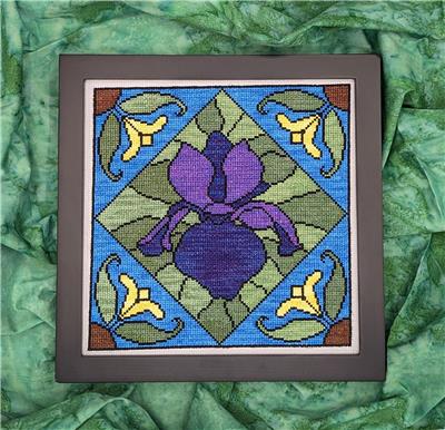 Stained Glass Purple Iris
