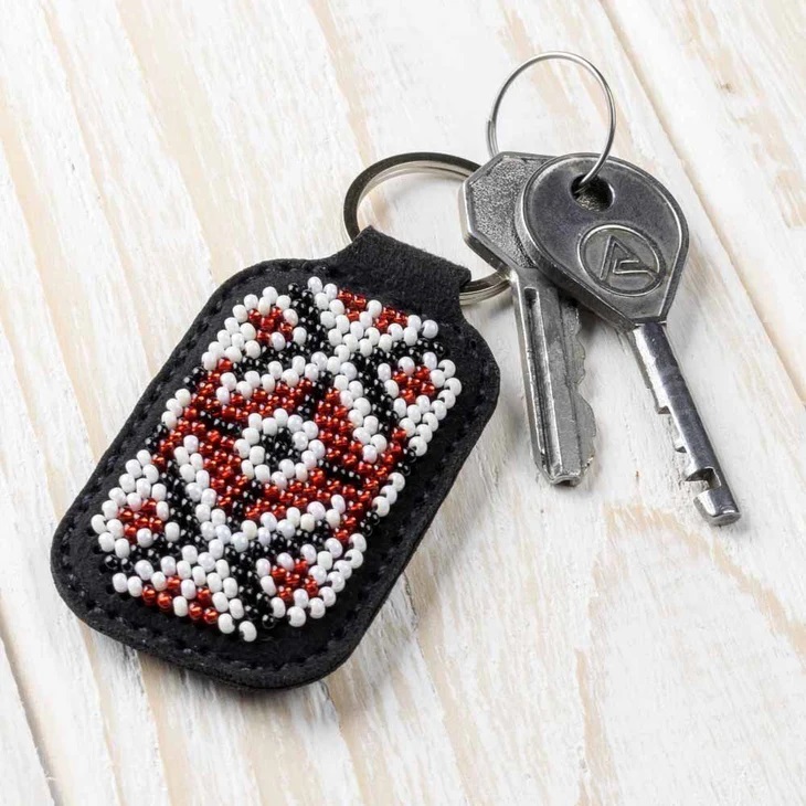 Key Ring Bead Embroidery Kit/Faux Leather - FLBB-095