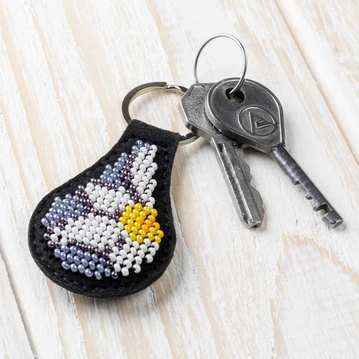 Key Ring Bead Embroidery Kit/Faux Leather - FLBB-090
