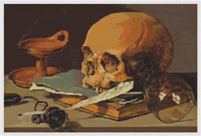 Still Life with a Skull and Writing Quill