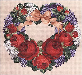 click here to view larger image of Roses/Lilacs Heart (chart)