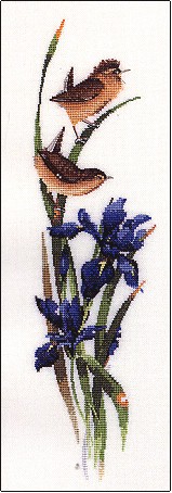 click here to view larger image of Rhapsody In Blue - Birds Duet (counted cross stitch kit)