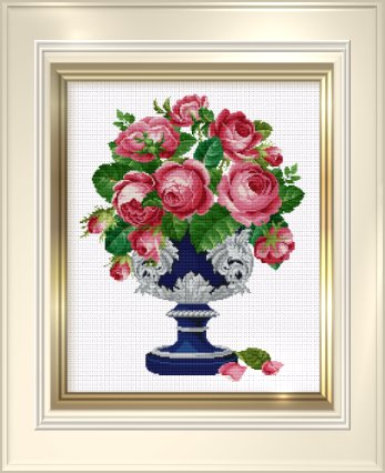 click here to view larger image of Roses in Blue / Silver Cup (chart)