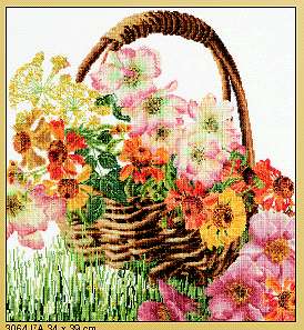 click here to view larger image of Summer Basket - Linen (counted cross stitch kit)