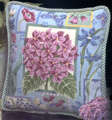 click here to view larger image of Hydrangea Needlepoint Pillow (needlepoint kits)