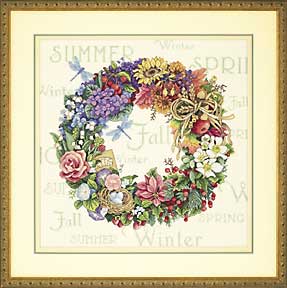 click here to view larger image of Wreath of all Seasons - Karen Avery (counted cross stitch kit)
