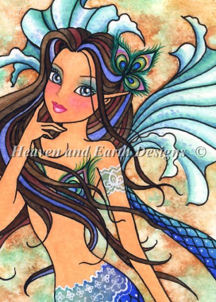 Exotic Peacock Mermaid - Quick Stitch - Nadia Tate	