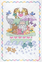 click here to view larger image of Noah's Ark  Quilt Crib Top  (stamped cross stitch)