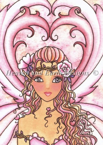click here to view larger image of Blushing Valentine Fae - Quick Stitch - Nadia Tate	 (chart)