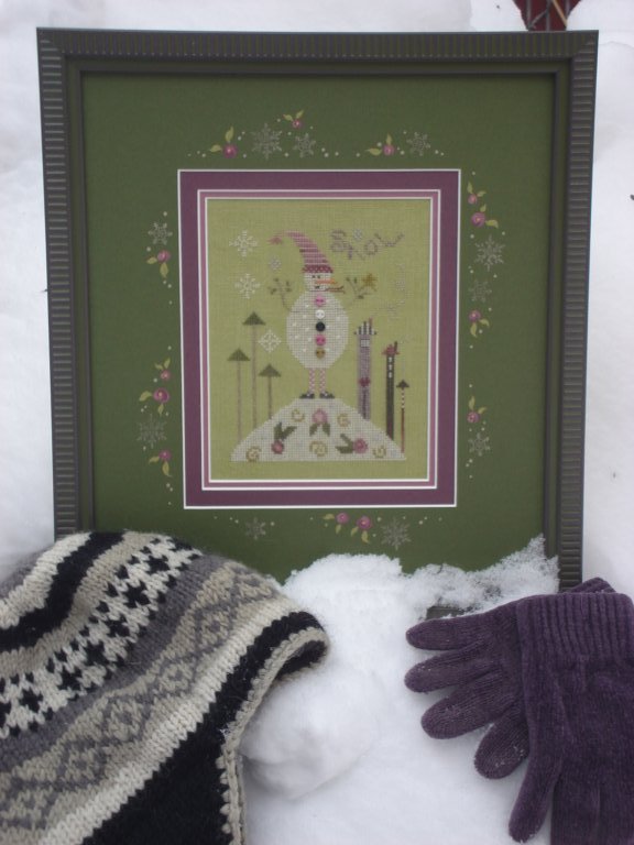click here to view larger image of Green Snowman (counted cross stitch kit)