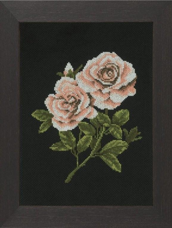 click here to view larger image of Roses on Black (counted cross stitch kit)