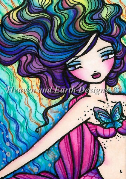 click here to view larger image of Spring Explosion Mermaid - Quick Stitch (chart)