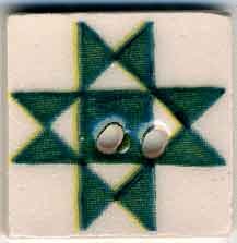Green Ohio Star Button