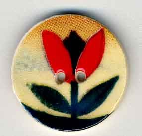Red Tulip on Beige