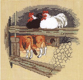 click here to view larger image of Chicken & Cows (counted cross stitch kit)