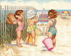 click here to view larger image of Beach Babies (counted cross stitch kit)