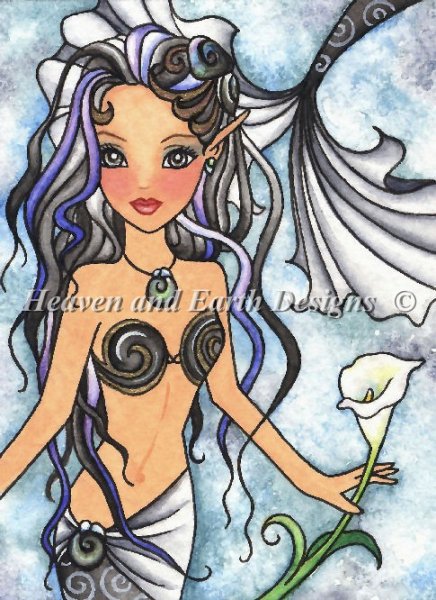 click here to view larger image of Onyx Swirl Mermaid - Quick Stitch (chart)