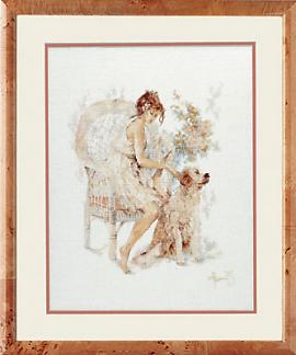 Girl in Chair with Dog