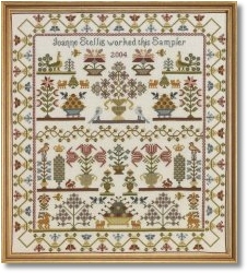 click here to view larger image of Pot Sampler Kit - 32ct Linen (counted cross stitch kit)