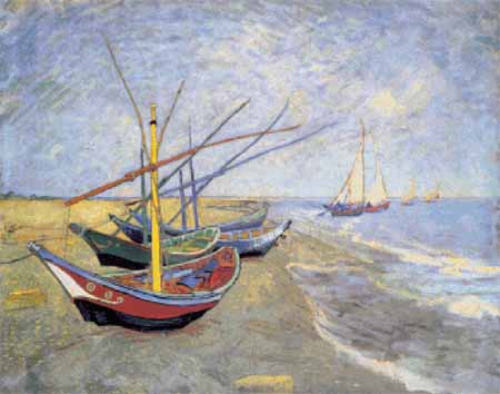Boats on the Beach - Vincent Van Gogh