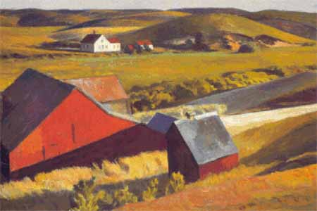 Cobb's Barn and Distant Houses - Edward Hopper