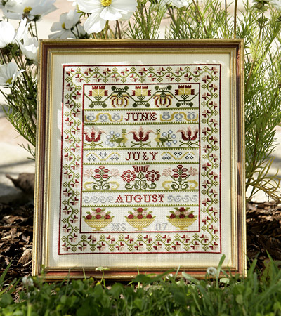 click here to view larger image of Summer Band Sampler Kit - 32ct Linen (counted cross stitch kit)