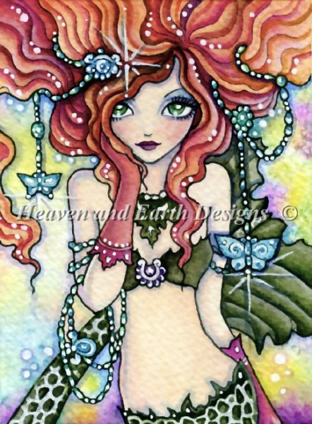 click here to view larger image of Jeweled Mermaid - Quick Stitch (chart)