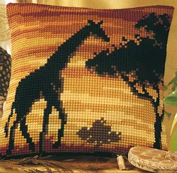 click here to view larger image of Giraffe Silhouette (chunky cross stitch kit)