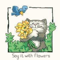 click here to view larger image of Say It With Flowers - Cats Rule (chart)