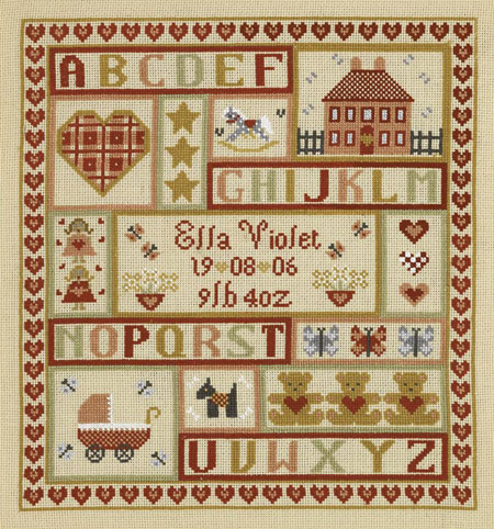 click here to view larger image of Sugar & Spice Patchwork Sampler (KIT) - 32ct Linen (chart)