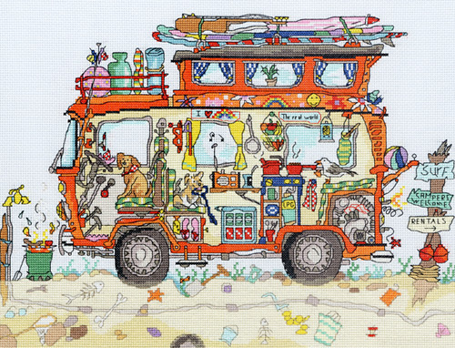 click here to view larger image of Cut Thru Campervan - Amanda Loverseed (counted cross stitch kit)