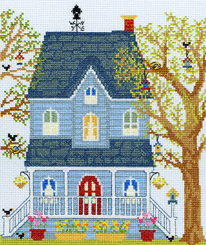 click here to view larger image of New England Home Spring - Sally Swannell (counted cross stitch kit)
