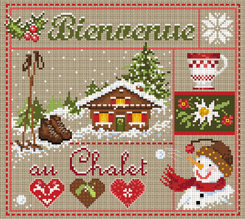 click here to view larger image of Mini - Chalet Kit - Linen (counted cross stitch kit)