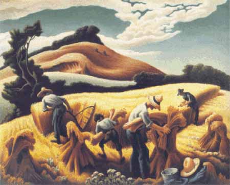 Cradling Wheat - Thomas Hart Benton