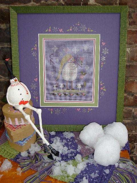 click here to view larger image of Purple Snowman (counted cross stitch kit)