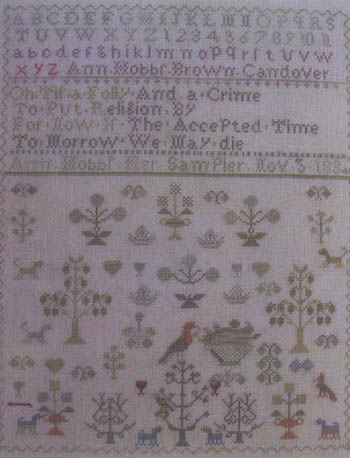 Antique Spring Sampler - Ann Hobbs 1834