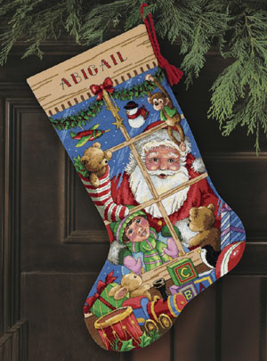 click here to view larger image of Santas Toys Stocking (counted cross stitch kit)