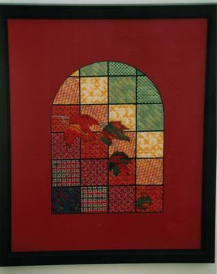 click here to view larger image of Autumn Leaves Stained Glass (counted canvas work)