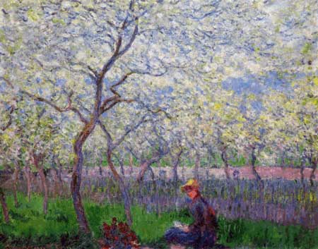 An Orchard in Spring - Claude Monet
