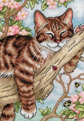 click here to view larger image of Napping Kitten (counted cross stitch kit)