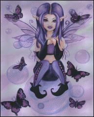 Purple Fairy with Bubbles 